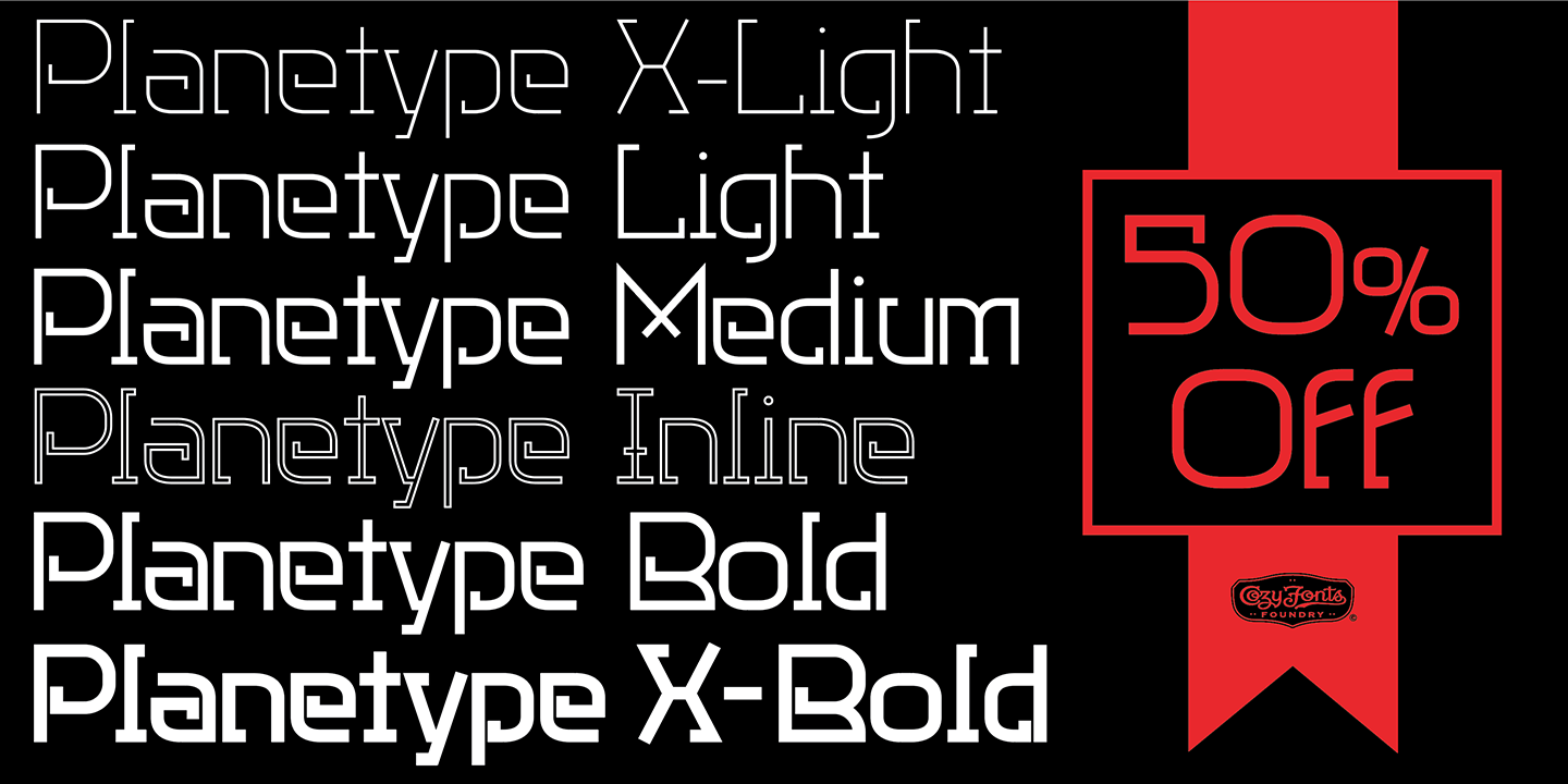 Planetype Medium Font preview